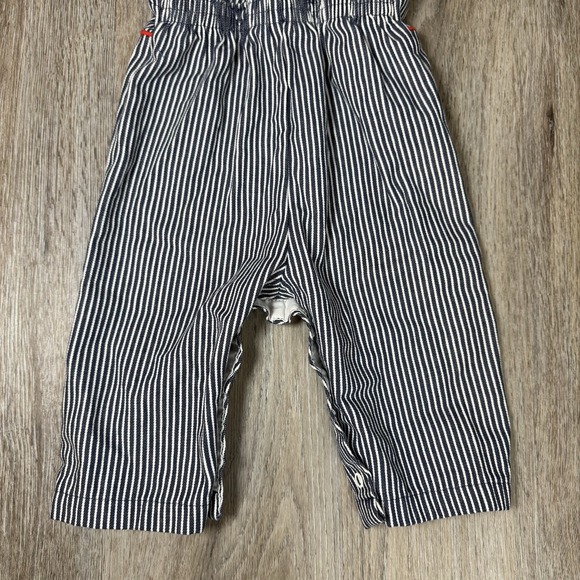 Vintage Health Tex Overalls Kids 12 Mo Train Blue Striped Golden Puppy 80s USA - Picture 11 of 11